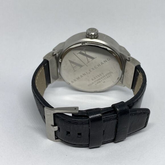 Armani Exchange AX1361 Men\'s Leather Analog Black Dial Quartz Wristwatch JK175 main image 4